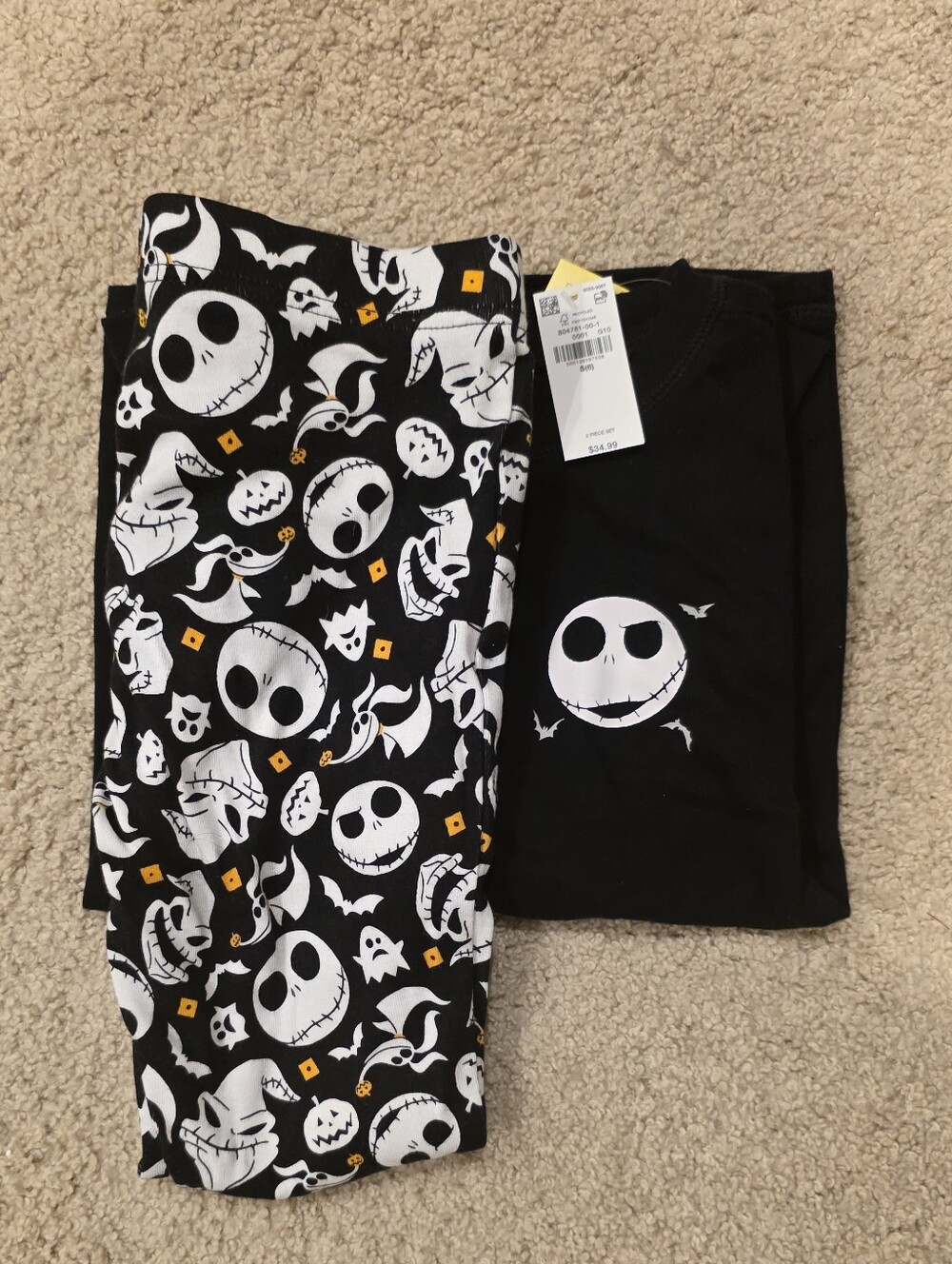 Old Navy X Disney Nightmare Before Christmas Jack Skellington Pajamas Size S (6)